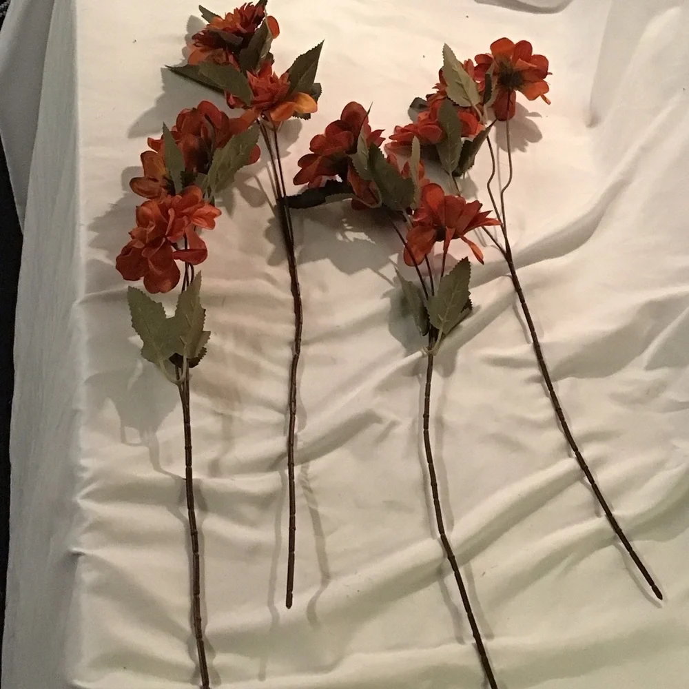 Elegant Orange Faux Floral Stem